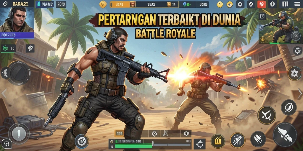 Tampilan mendebarkan dari gameplay BARA22 yang penuh aksi.