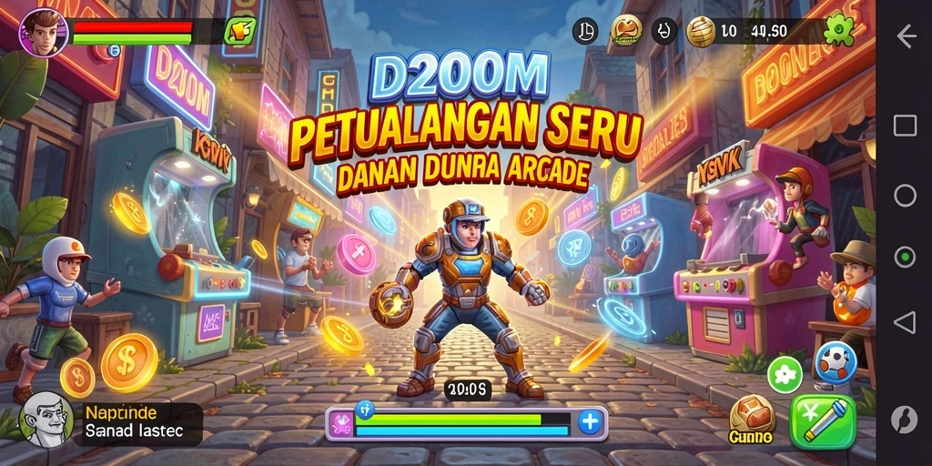Tampilan gameplay seru di D200M dengan banyak tantangan.