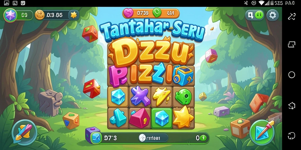 Tampilan gameplay D73 dengan berbagai tantangan Puzzle yang menarik.