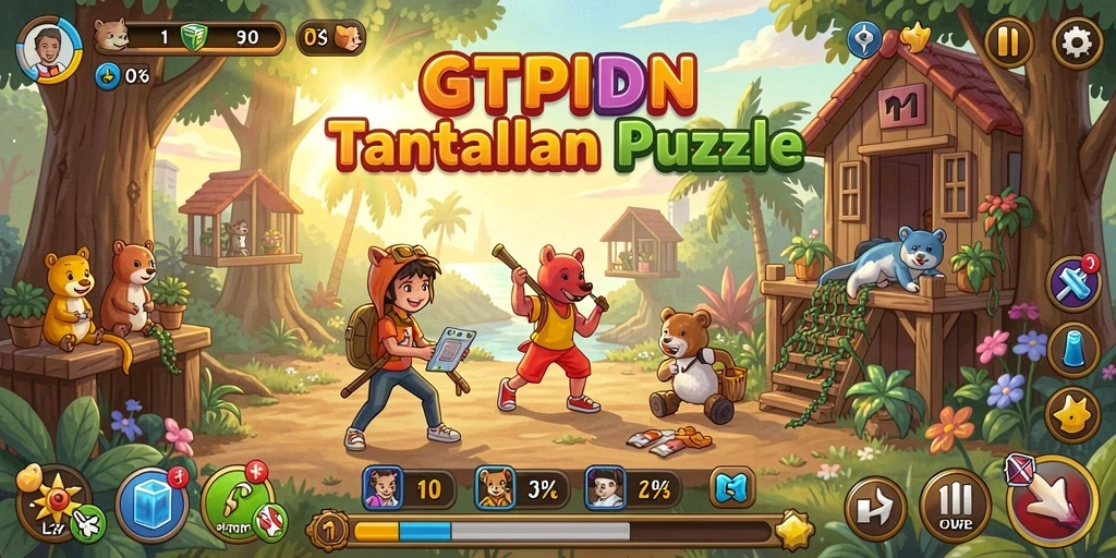 Screenshot gameplay GTPIDN menampilkan tantangan teka-teki yang seru.