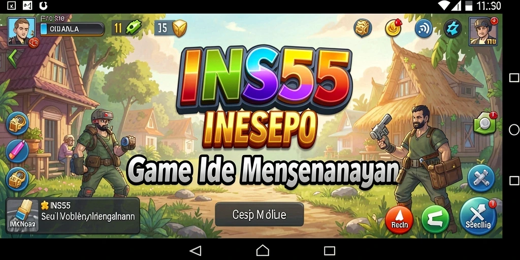 Screenshot gameplay utama menunjukkan kemajuan otomatis dalam game Idle.