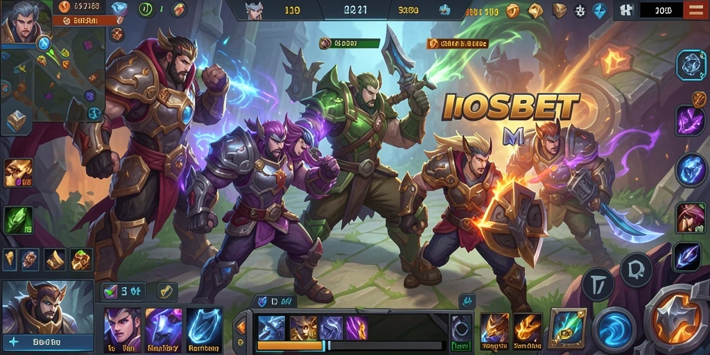 Screenshot gameplay IOSBET yang menunjukkan aksi seru dalam pertandingan MOBA.