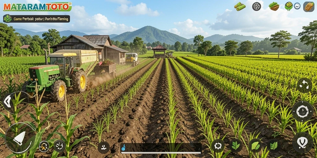 Tampilan menarik dari gameplay pertanian di MATARAMTOTO.