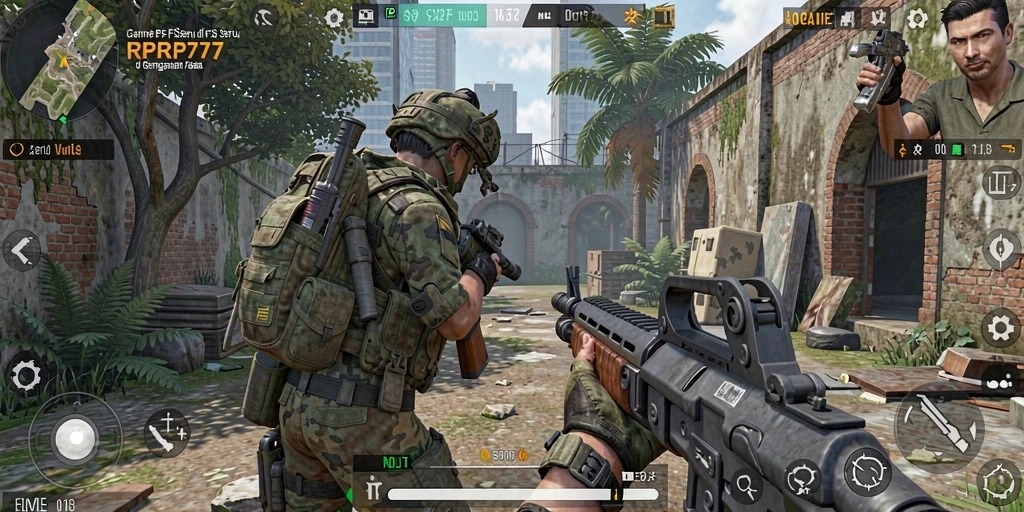 Tampilan gameplay dinamis RPRP777 yang mendebarkan.