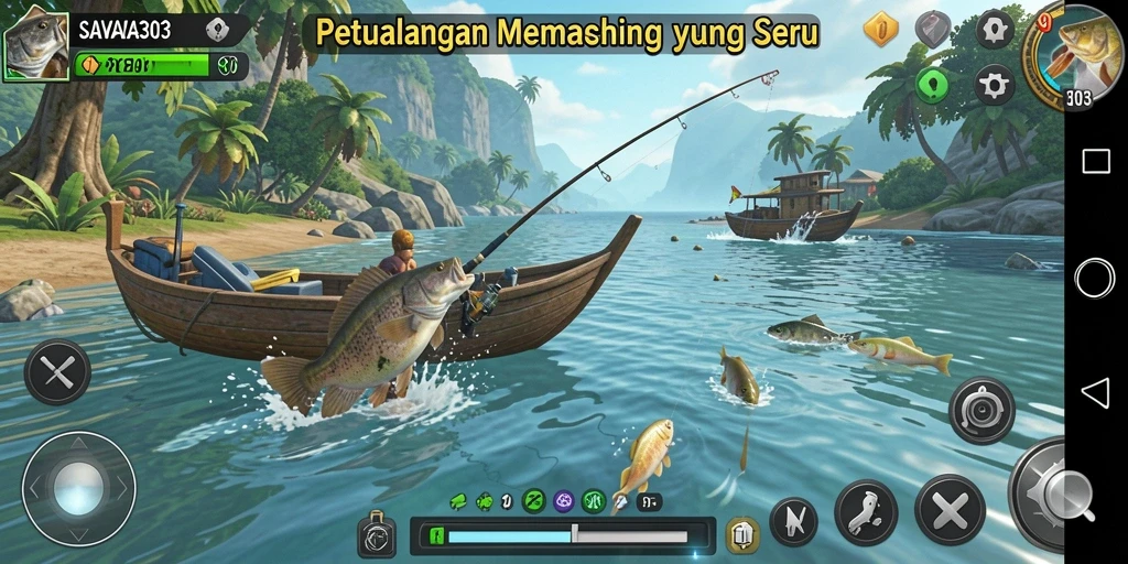 Tampilan aksi saat menangkap ikan dalam SAVAYA303.