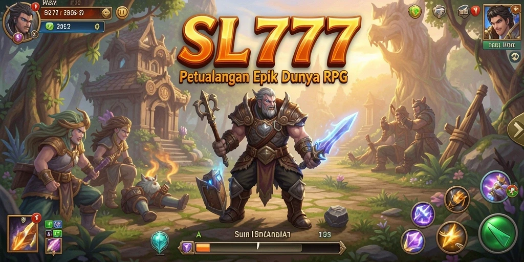 Tangkapan layar dari gameplay SL777 menampilkan pertarungan seru di dunia RPG.