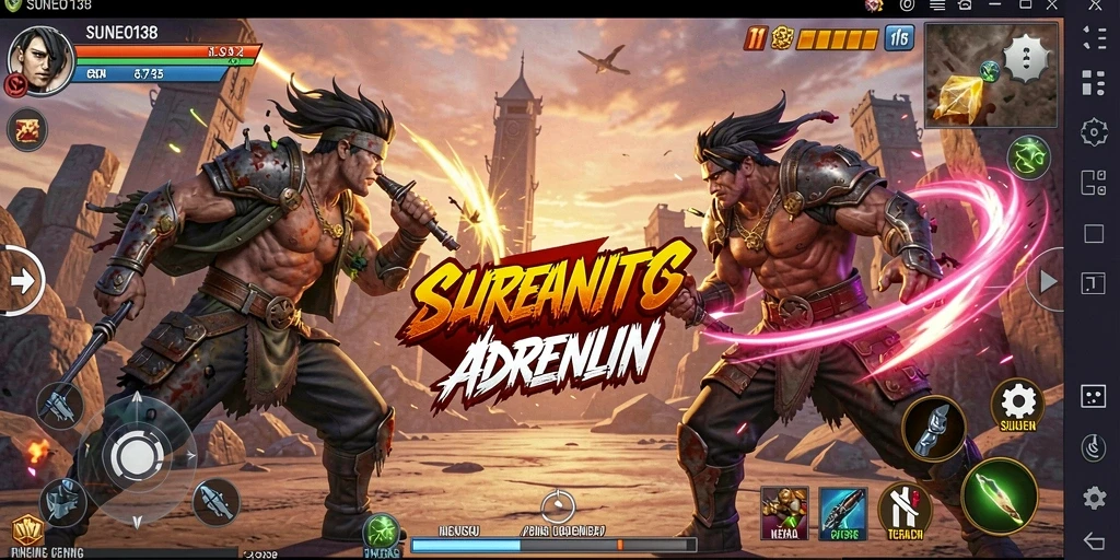 Tangkapan layar gameplay SUNEO138 yang menampilkan pertarungan epik.