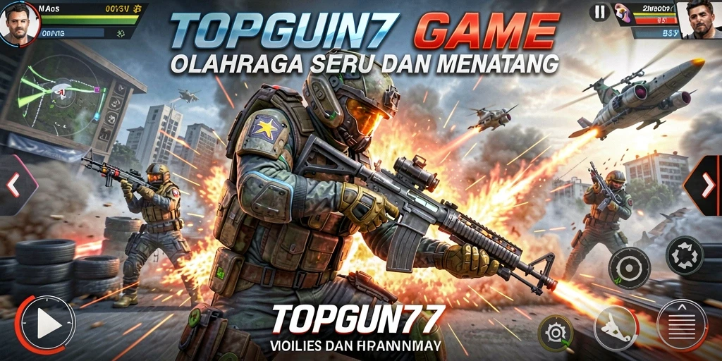 Tampilan gameplay menegangkan dari permainan olahraga di TOPGUN77.