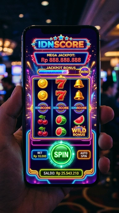 Tampilan antarmuka aplikasi idnscore yang menarik.